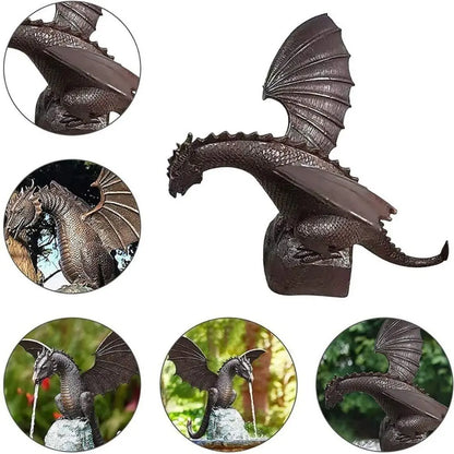 Realistic Garden Fountain Dragon Statue Resin Dragon Pattern Fountain Spray Dragon Retro Water Spray Dragon Outdoor Decoration
