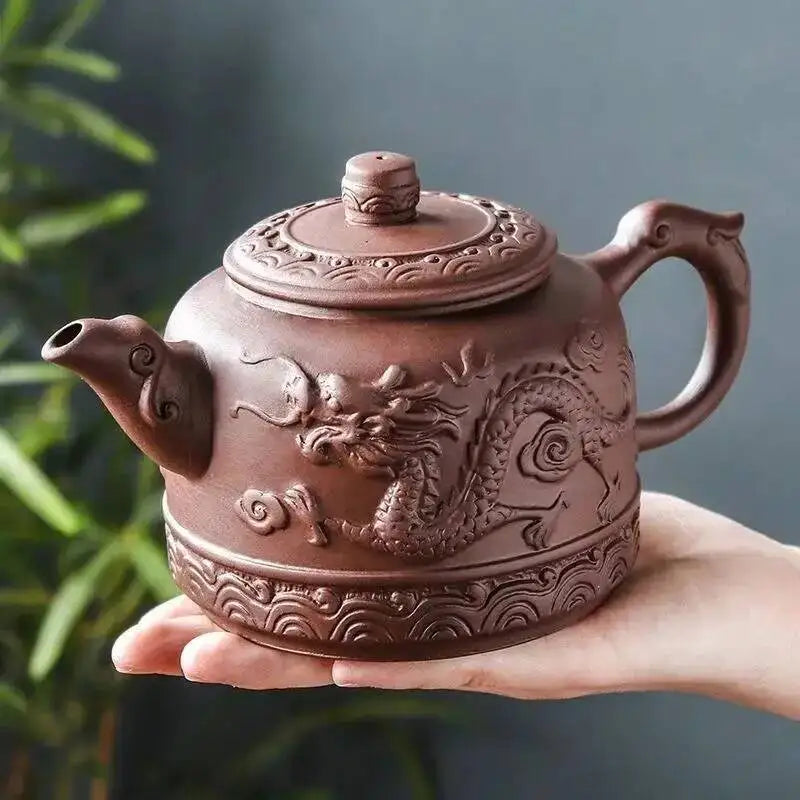 600ml Yixing Purple Clay Lucky Dragon tea Pot filter teapot sand Could brew puer Lapsang souchong Qimen black tea Zisha teapot
