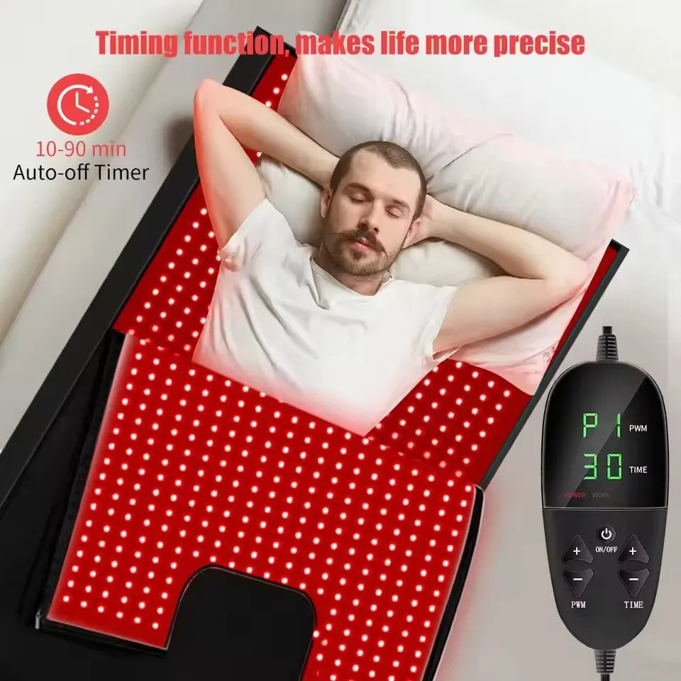 Oversized Red Light Therapy Mat LED 660&850nm near Infrared Sleeping Bag Blanket Whole Body Care Large Pads for Home Fitness