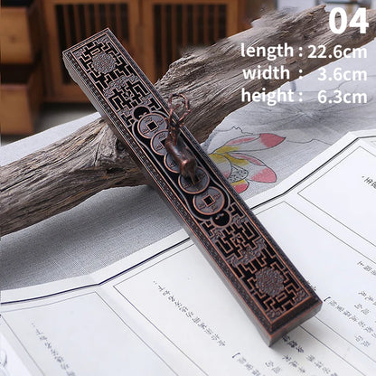Creative Retro Black Wooden Incense Holder Home Office Incense Burner Carving Censer Box Traditional Chinese Type Wood Handmade