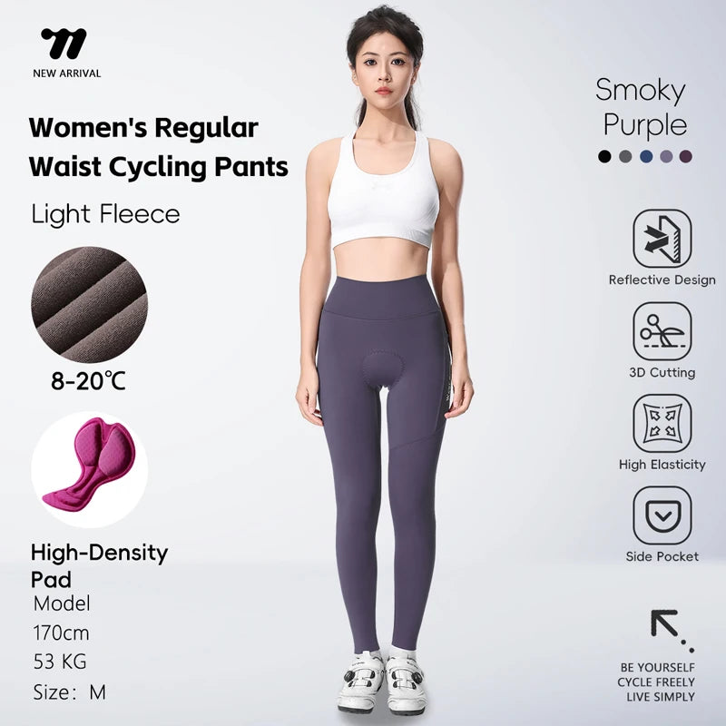 WEST BIKING Cycling Pants Thermal Fleece Women Autumn Winter Bicycle Tights Trousers  Outdoor Sports Fitness Yoga Running Pants