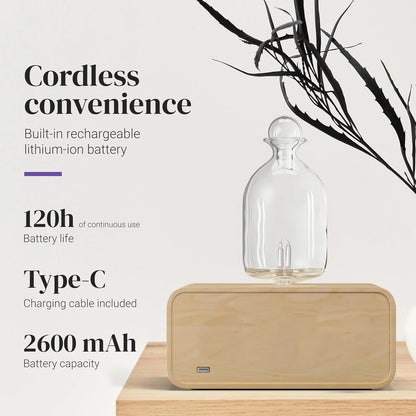 Nebulizing Essential Oil Diffuser Waterless Operated Aromatherapy Diffuser for Home Wood and Glass Aroma Diffuser Scent Machine