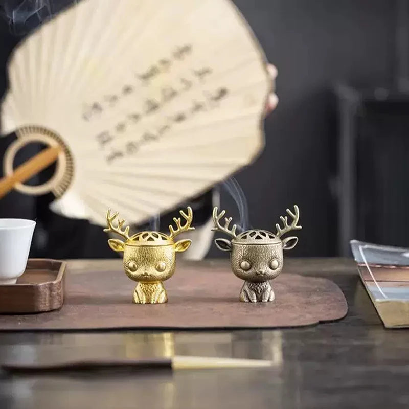 Incense Burner Auspicious Cloud Incense Burner Home Indoor Aromatherapy Ornament Creative Nordic Reindeer Incense Burner Alloy