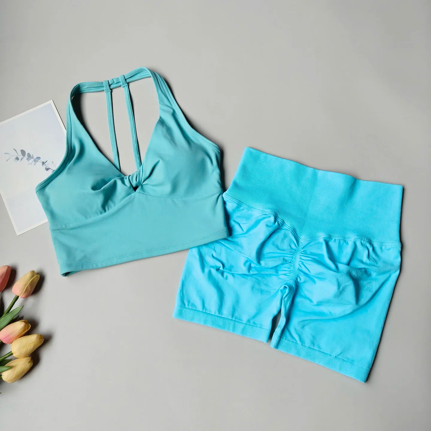 2026 Women's Yoga Set Breathable Speed Drying Beauty Back Training Exercise Fitness Chest Lifting Hip Peach Hip High Waist Short