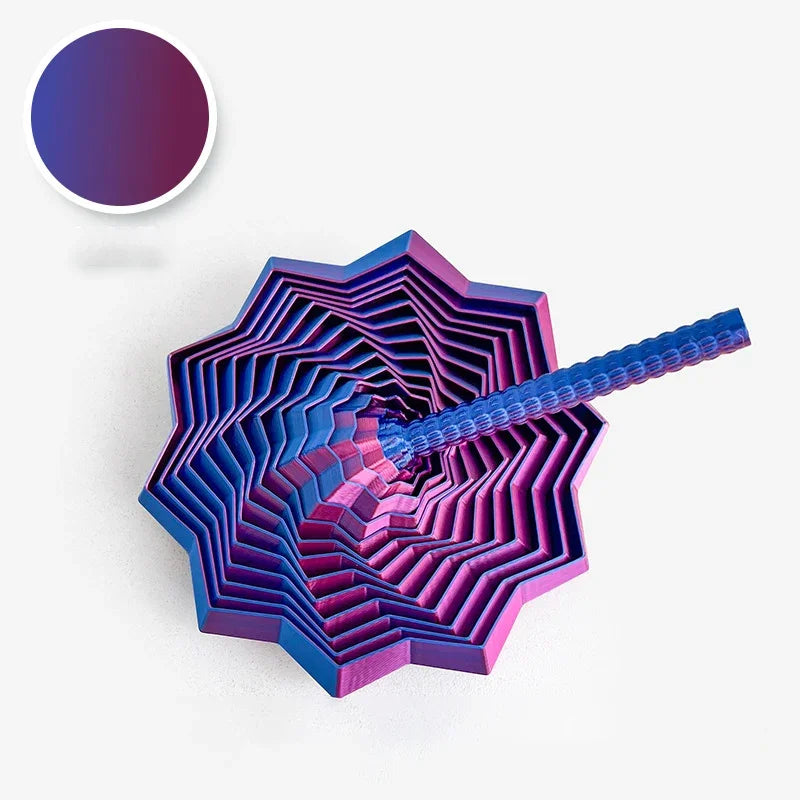 3D Printing Fractal Fidget Star Model Expanded Geometric Design Whirling Spiral Ornaments Relaxation Portable Decompression Toy