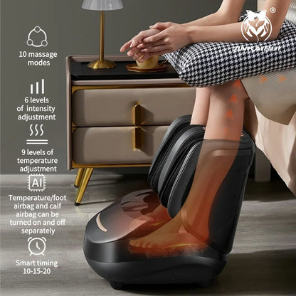 JinKaiRui Electric Foot Massager Roller Shiatsu Kneading Leg Calf Massage Air Pressure Full Wrapped Hot Compress Relaxation Gift