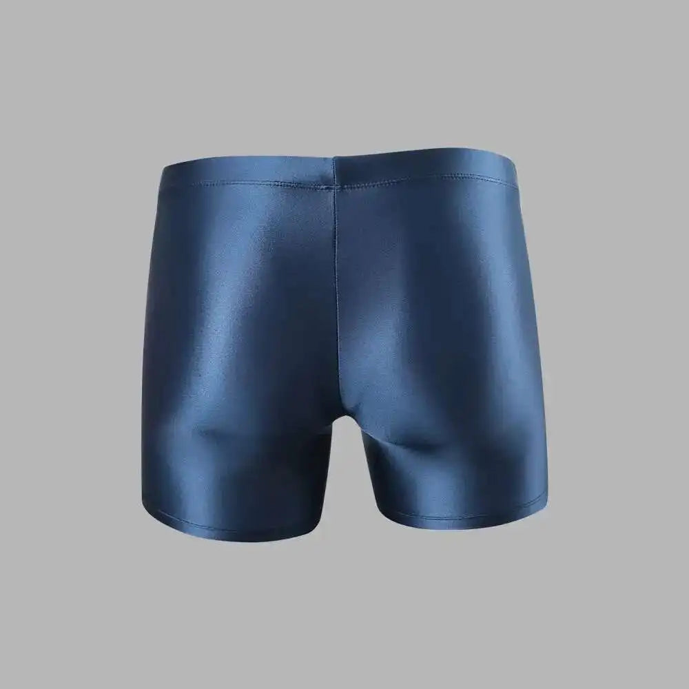 Glossy Satin Women's Shorts Sports Running Tight Sexy Yoga Shorts Fitness Training Gym Plus Size Bottoms