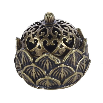 Buddhist Utensils Incense Burner Lotus Incense Censer Archaic Copper Alloy Sandalwood House Furnishings Home Office Decoration ﻿