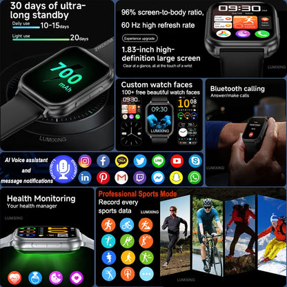 2026 New Smartwatch Women Sports Fitness Track IP68 Waterproof Heart Rate GPS Track Bluetooth Call Ladies Fashion Smartwatch Men