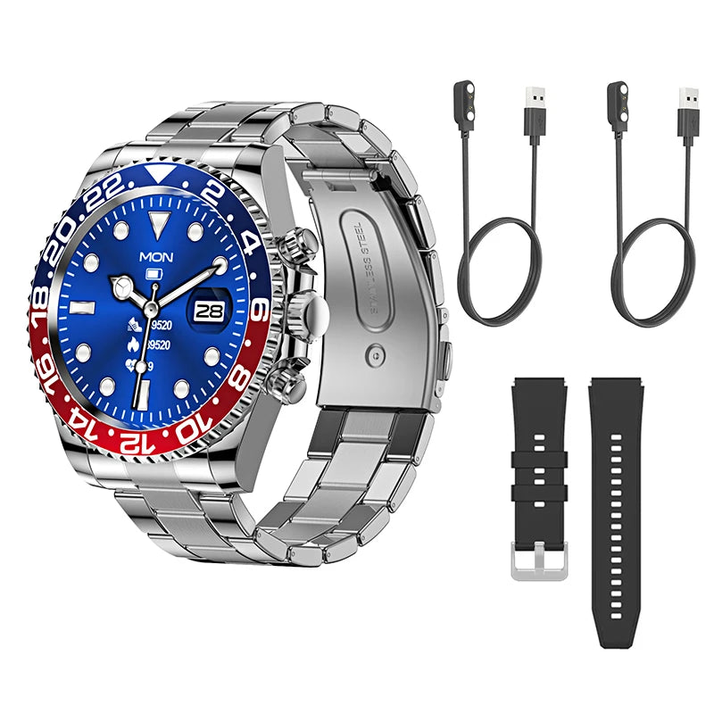 Aiweile AW12 Smartwatch Smart Watch Man High-End Fitness Tracker Sport Business Bluetooth Call 1.3 Inch Steel Play Music Clock