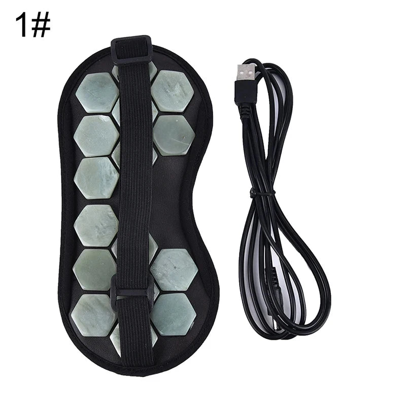 Electric Eye Mask Tourmaline Eye Care Massager Jade Stone Massage Heat Therapy Germanium Infrared Relaxation Health Instrument