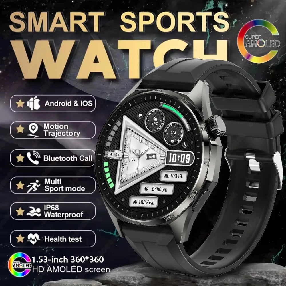 2026 New Watch 6 PRO Bluetooth Call Smart Watches Men GPS Tracking Sports Fitness IP68 Waterproof 1.53inch AMOLED Smartwatch