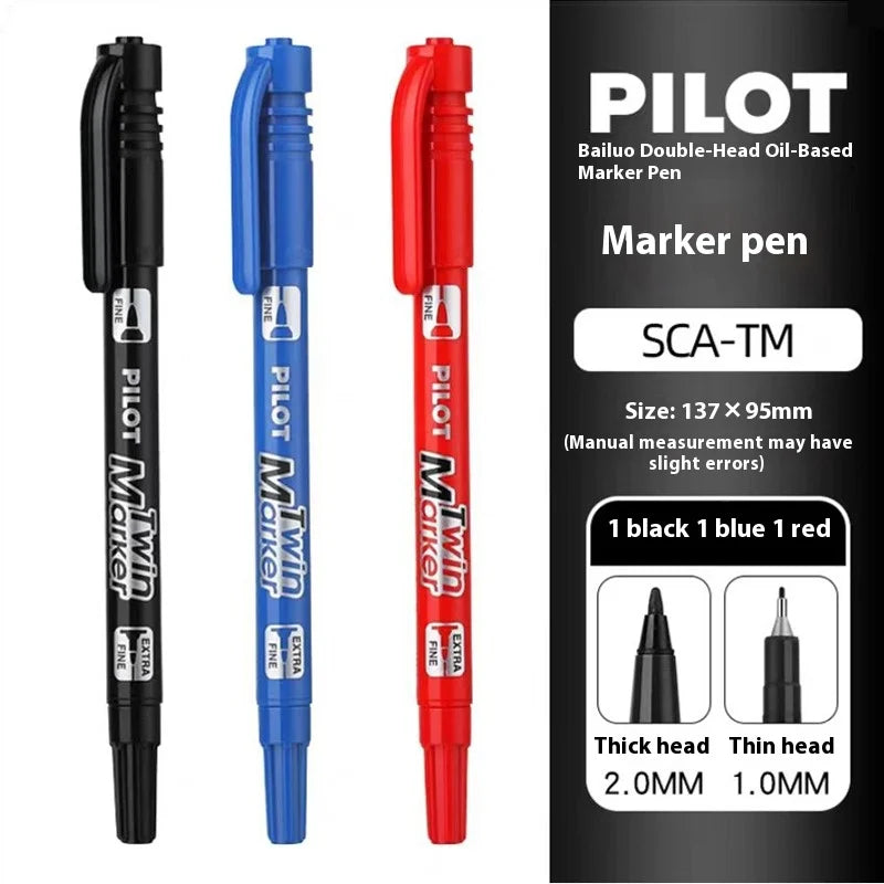 Pilot SCA-TM Dual-Tip Marker,Water-Based Vibrant Quick-Drying Twin-Tip Permanent Ink Pens for Journaling,Scrapbooking&DIY Crafts