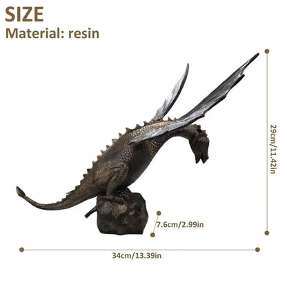 Precision Casting Fire-breathing Dragon Sculpture Waterscape Resin Fountain Majestic Dragon Sculpture Home Garden Decoration