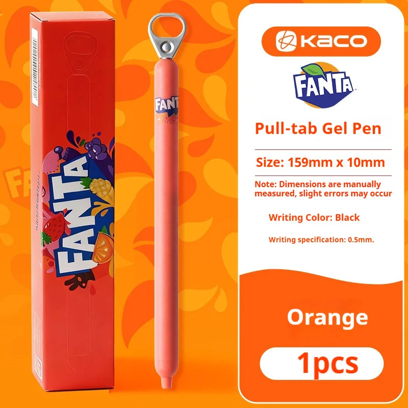KACO Fanta/Coca-Cola Pull Tab Gel Pen,0.5mm Black Ink,Novelty Relieve pressure Writing Pen For Journaling,Office and School Use