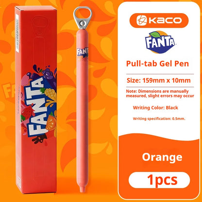KACO Fanta/Coca-Cola Pull Tab Gel Pen,0.5mm Black Ink,Novelty Relieve pressure Writing Pen For Journaling,Office and School Use