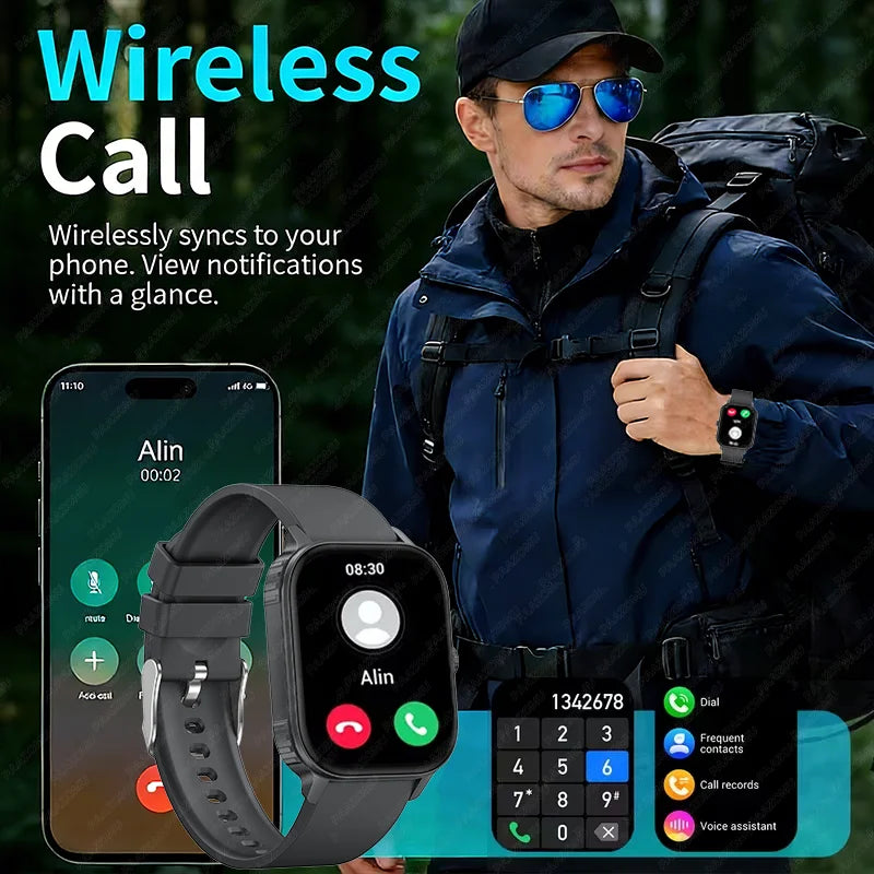 2026 2.04-inch Ultra Smart Watch For Men Women 1000mAh High Capacity Battery Outdoor Sports Fitness Health Monitoring Smartwatch