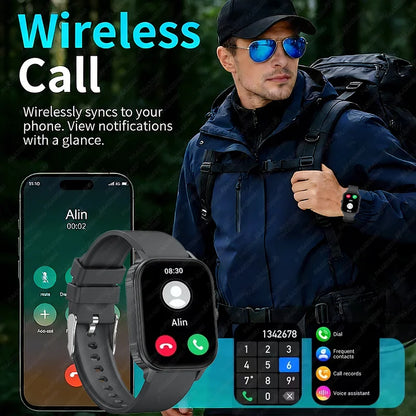 2026 2.04-inch Ultra Smart Watch For Men Women 1000mAh High Capacity Battery Outdoor Sports Fitness Health Monitoring Smartwatch