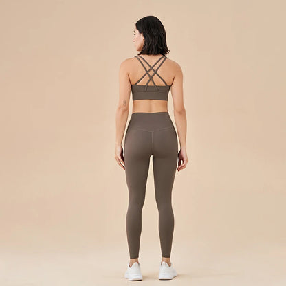 TRY TO BN Yoga Set Fitness Sports Bra Naked Leggings Women's Tracksuit Sportwear Breathable Workout Two Pieces Suit Gym Clothing