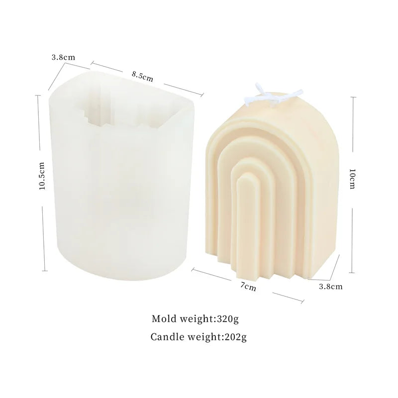 Large Geometric 3D Folding Fan Silicone Candle Mold Striped Origami Scallop Drip Glue Aromatherapy Soap Plaster Ice Cube Mould