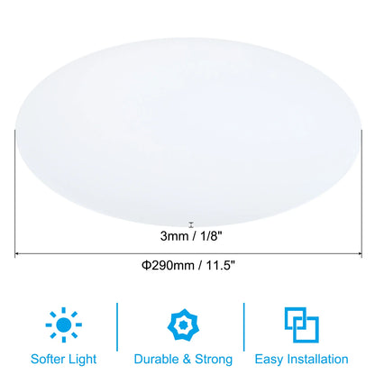 Lampshade Diffuser 190-406mm Dia. Round Frosted Milky White Acrylic Diffuser for Drum Lampshades Pendants Light DIY Light Shield