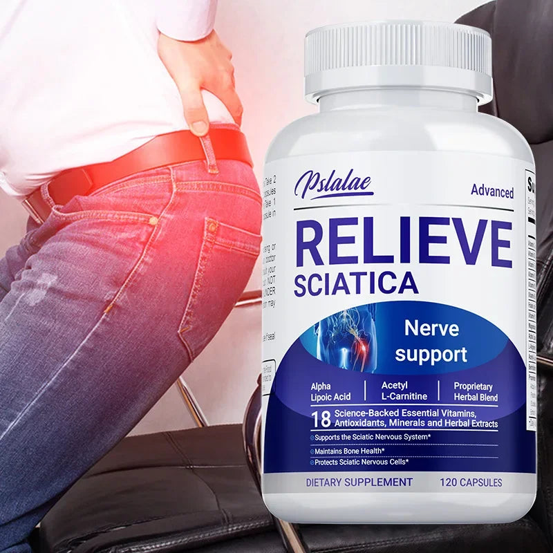 Relieve Sciatica Capsules - Contains B Vitamins To Support Sciatic Nerve Health, Soothe Nerves, Boost Energy - 120pcs