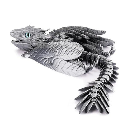 3D Printed Feather Dragon With Bird Wings Creative Flying Dragon Figurine Decorative Toy For Home Office Desktop Decoration Gift