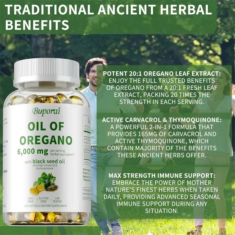 Oil of Oregano Supplements - 100% Pure Natural Formula Rich in Antioxidants Increase Immune System Health Portable Meet