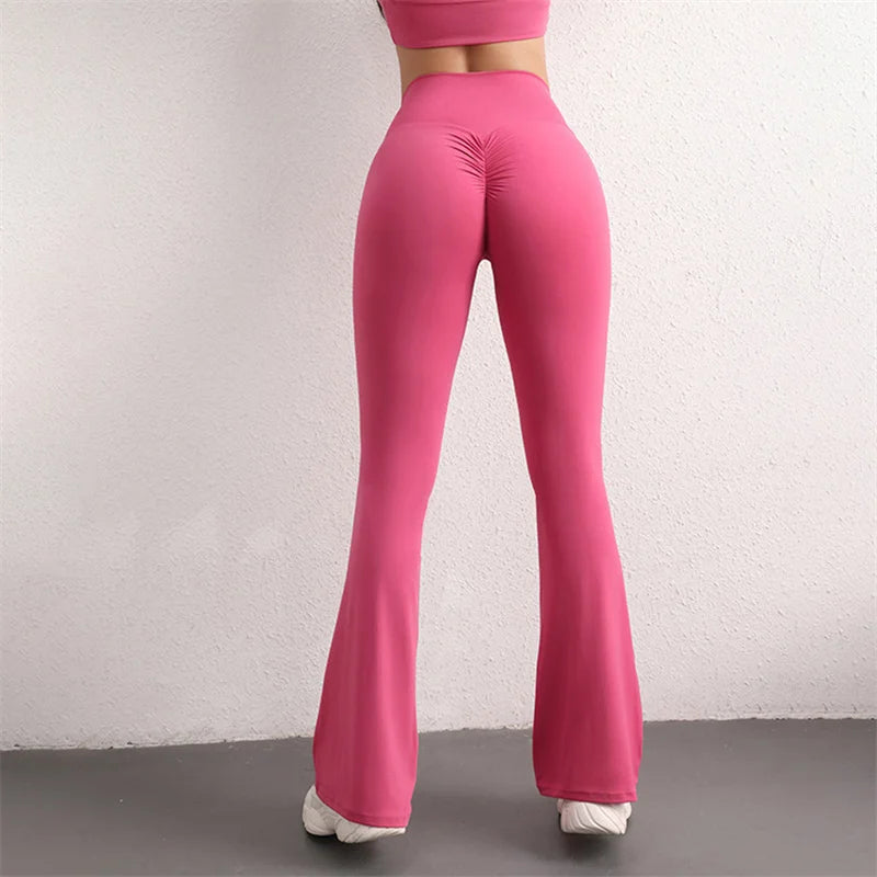 TRY TO BN Flare Scrunch Leggings Yoga Pants Fitness Workout High Waist Sports Leggings Push Up Tights Women Gym Outfits Clothing