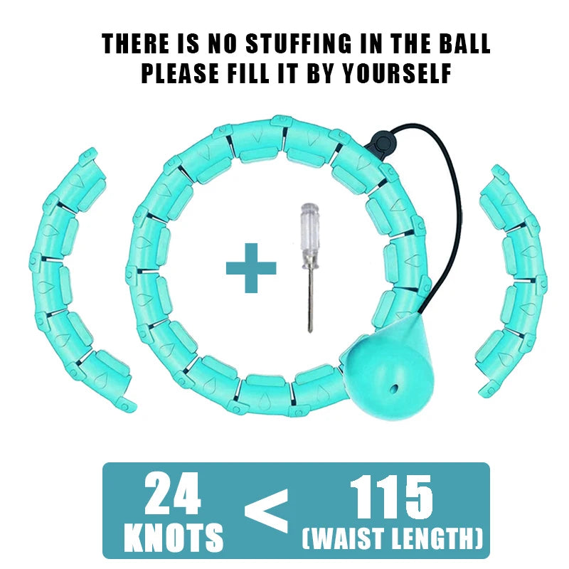 Weighted Fitness Hoop for Adults & Kids Detachable Knots Abdomen Weight Loss 2 in 1 Abdomen Fitness Weight Loss Massage