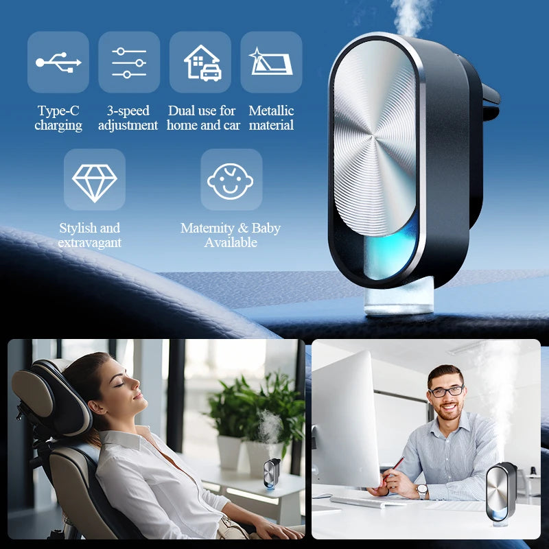 Huitai Car Air Freshener Diffuser Auto Aromatherapy Machine Car Air Outlet Freshener  Electric Aroma Smell Perfume for Men Women