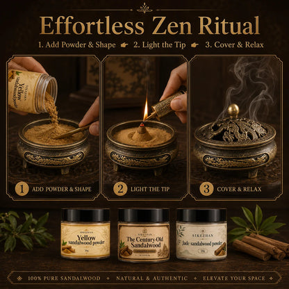 100% Pure Sandalwood Incense Powder 20g Kit Vintage Brass Burner Antique Dragon Censer For Zen Yoga Meditation Home Aromatherapy