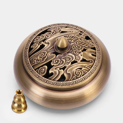 Incense Furnace Pure Copper Household Indoor Sandalwood Antique Pan Incense Furnace Soothes The God Incense Furnace