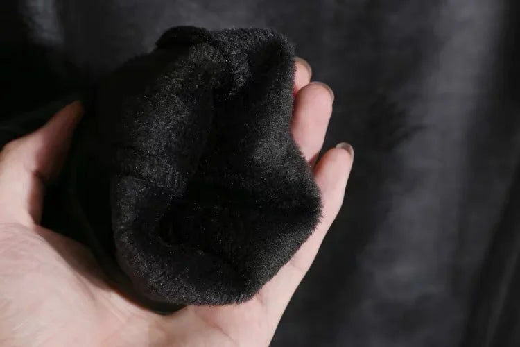 Winter Fleece-lined Thick Warm Sweatshirts Men's Slim-Fitting Cool Stitching Irregular Stand Collar Fashion Bottoming Shirt