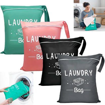 Travel Laundry Bags with Zip, Waterproof Laundry Bag Travel, Reusable Wet Bag with Zip, Waterproof Laundry Bag for Fitness