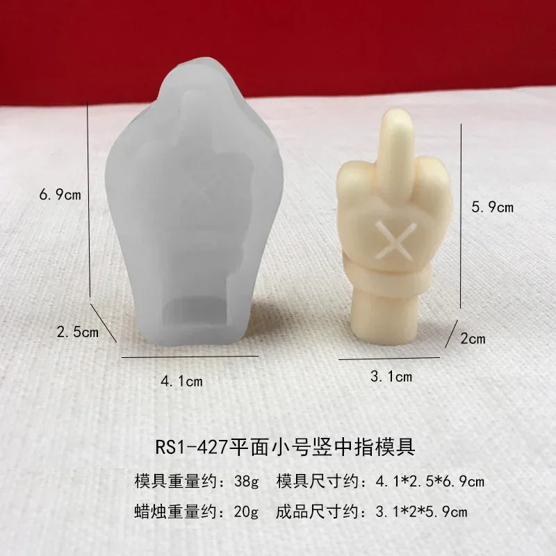 Gesture Candle Mold Diy Aromatherapy Plaster Thumbs Up Victory Bier Middle Finger Cake Silicone Mould Epoxy Candle Making Molds