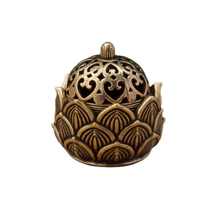 Buddhist Utensils Incense Burner Lotus Incense Censer Archaic Copper Alloy Sandalwood House Furnishings Home Office Decoration ﻿