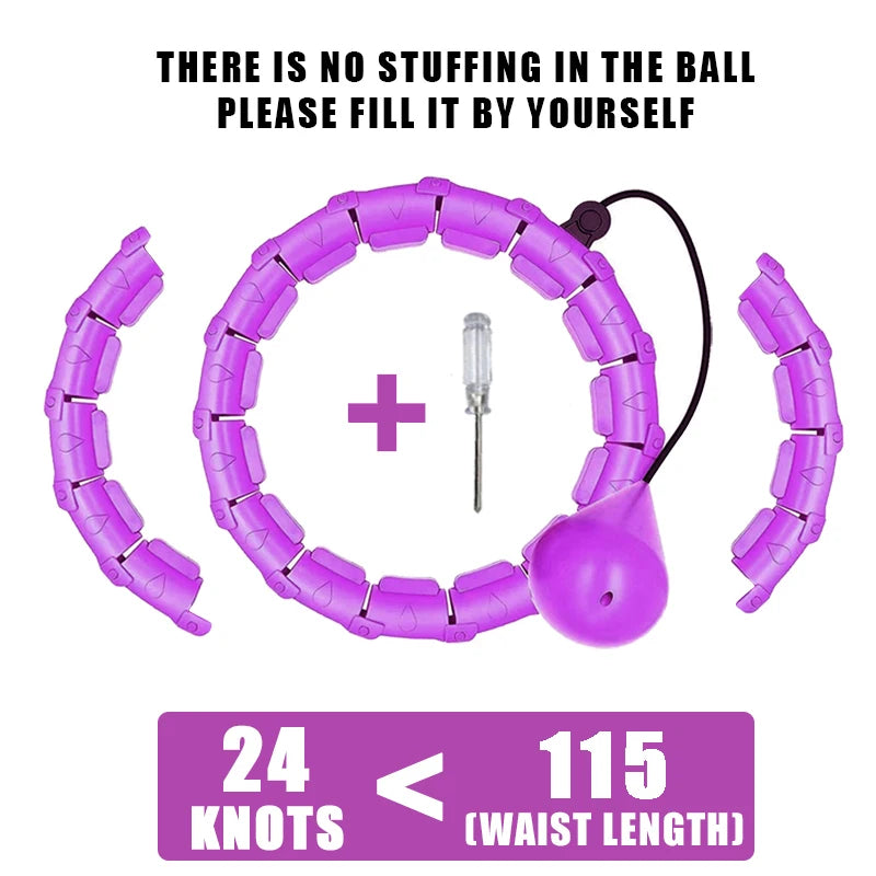 Weighted Fitness Hoop for Adults & Kids Detachable Knots Abdomen Weight Loss 2 in 1 Abdomen Fitness Weight Loss Massage