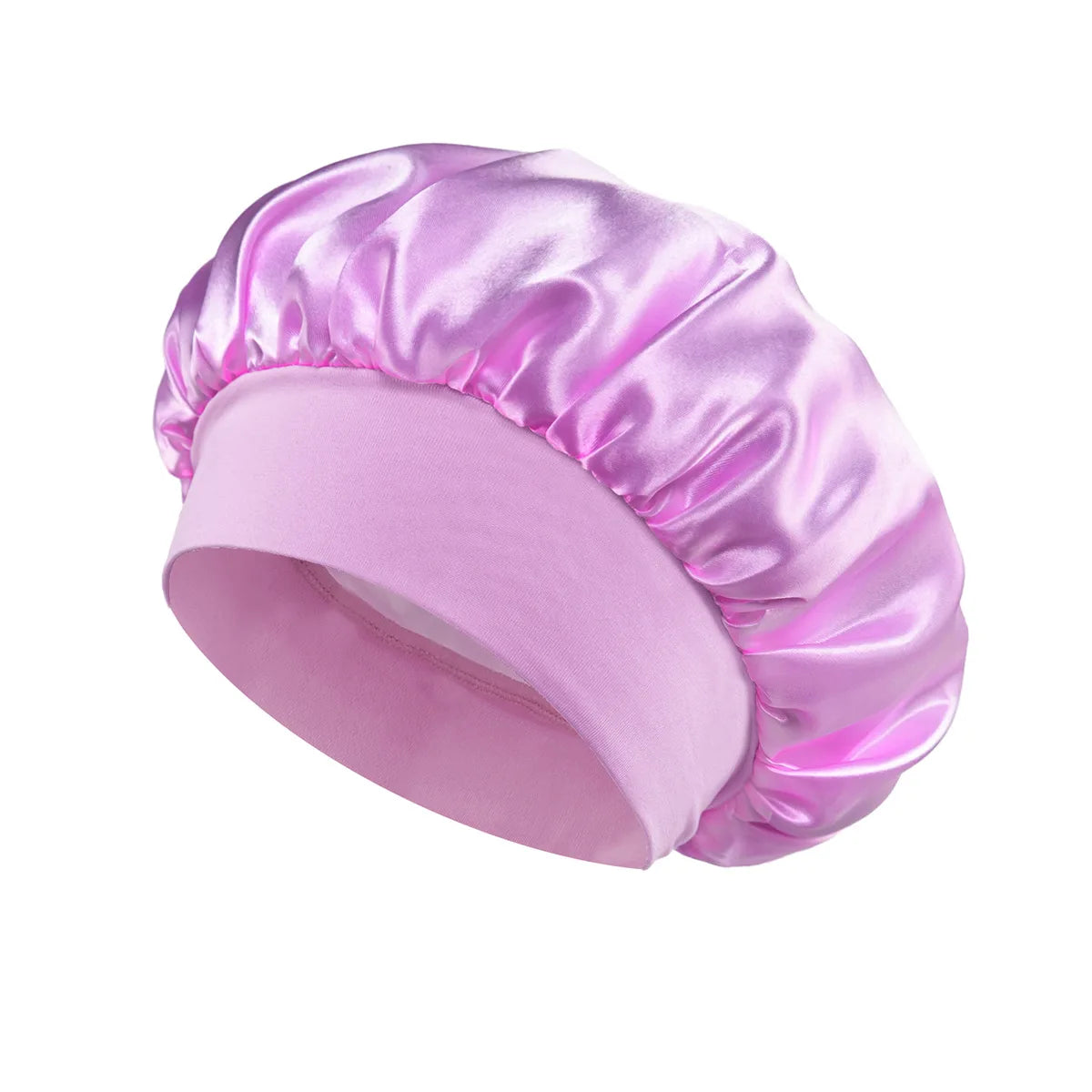 1/2/5PCS Women's Satin Solid Wide-brimmed Sleeping Hat Unisex Head Wrap Elastic Band Cap Hair Care Bonnet Night Hat Bonnet Nuit