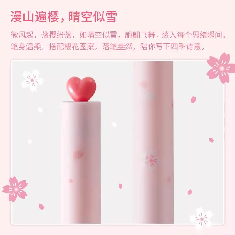 KACO Cute Pink SAKURA Gel Ink Pen Set,0.5mm Smooth Writing Sinature Pens Girls Box Gift for School Office Journaling