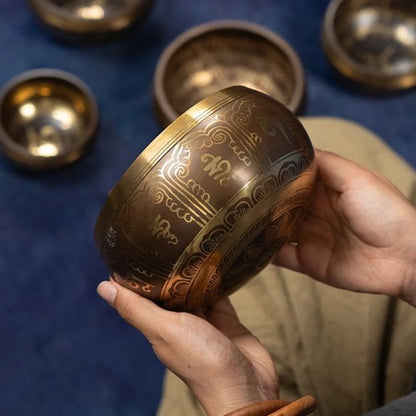 Yoga Meditation Singing Bowl Relaxation Sleeping Sound Bowl Tibetan Handmade Copper Singing Bowls Therapy Percussion Instruments