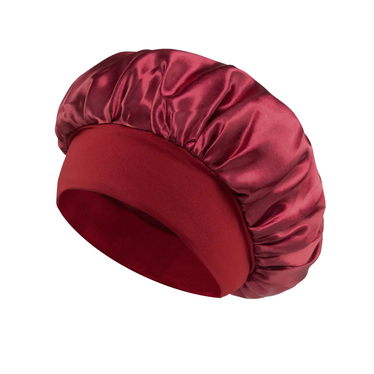 1/2/5PCS Women's Satin Solid Wide-brimmed Sleeping Hat Unisex Head Wrap Elastic Band Cap Hair Care Bonnet Night Hat Bonnet Nuit