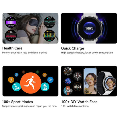 IMIKI TG2 Smartwatch 1.43"AMOLED HD Display Waterproof Sports Bluetooth Calling Music 3D Surround Fitness Smart Watch Men Women