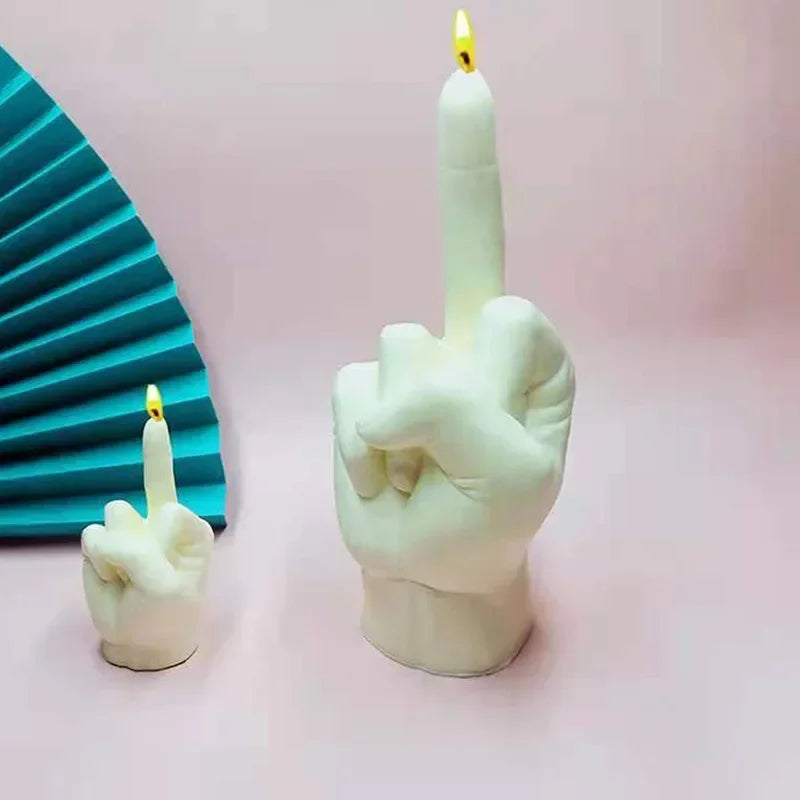 Gesture Candle Mold Diy Aromatherapy Plaster Thumbs Up Victory Bier Middle Finger Cake Silicone Mould Epoxy Candle Making Molds
