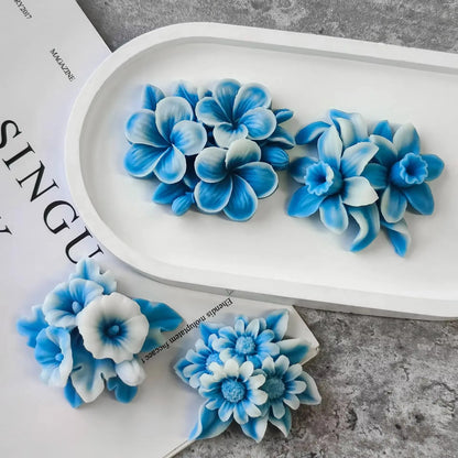 DIY Aromatherapy Candles Diffuser Stones Plaster Handmade Soap Petal Resin Crafts And Home Decoration Flower Silicone Mold For