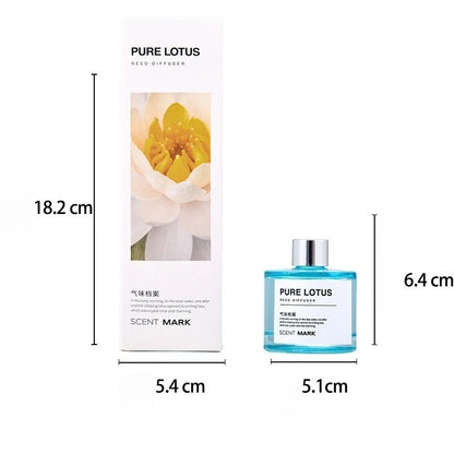 50ML Reed Diffuser Sets Lotus Jasmine Rose Oil Flameless Scent Diffuser Home Fragrance Car Air Freshener Sticks Aromatherapy