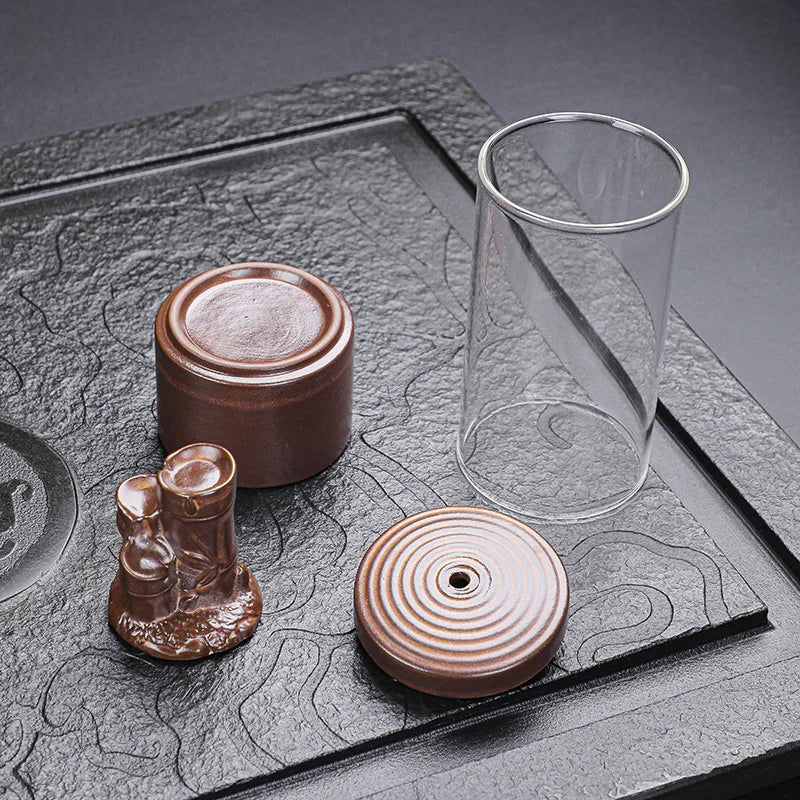 Creative Glass Cover Reverse Flow Incense Burner Ornamental Incense Path Zen Ornament