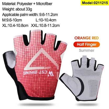 WEST BIKING Mountain Road Bike Gloves Half Finger Summer Cycling Equipment Anti-slip Shock SBR Bicycle Fitness Fingerless Mitten