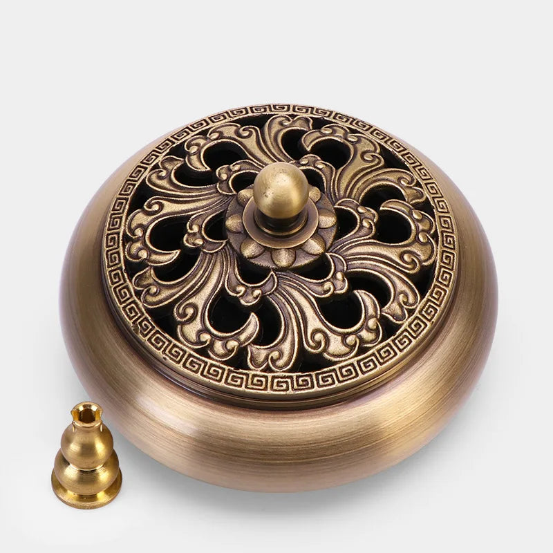 Incense Furnace Pure Copper Household Indoor Sandalwood Antique Pan Incense Furnace Soothes The God Incense Furnace