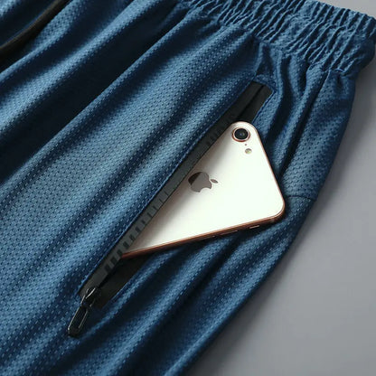 High-grade Summer Ice Silk Pants Men's Thin Section Quick-drying Breathable Sports Pants Summer Leggings Casual Trousers